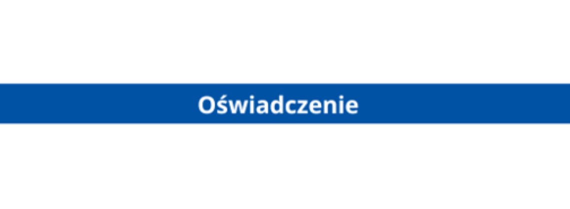 OŚWIADCZENIE